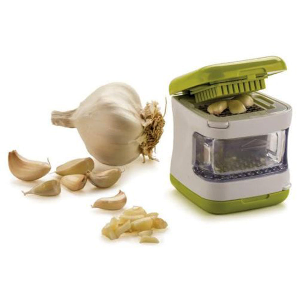 Garlic Slice N' Dice Slicer Plastic Stainless Steel Grater Dicing Storage Kitchen Vegetable Tool-UlGadget