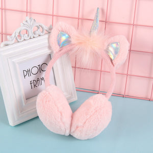 Unicorn Gradient Plush Warm Earmuffs For Kids Soft Muffs Ear-UlGadget