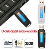 32GB Micro SD Black/White USB Voice Recorder-UlGadget