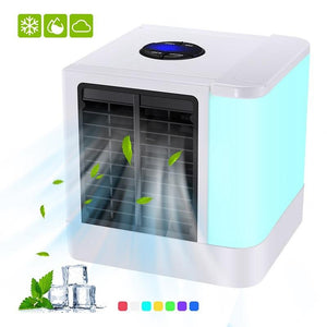 Personal Air Cooler & Humidifier Portable Air Conditioner Device 7 Color Lights-UlGadget