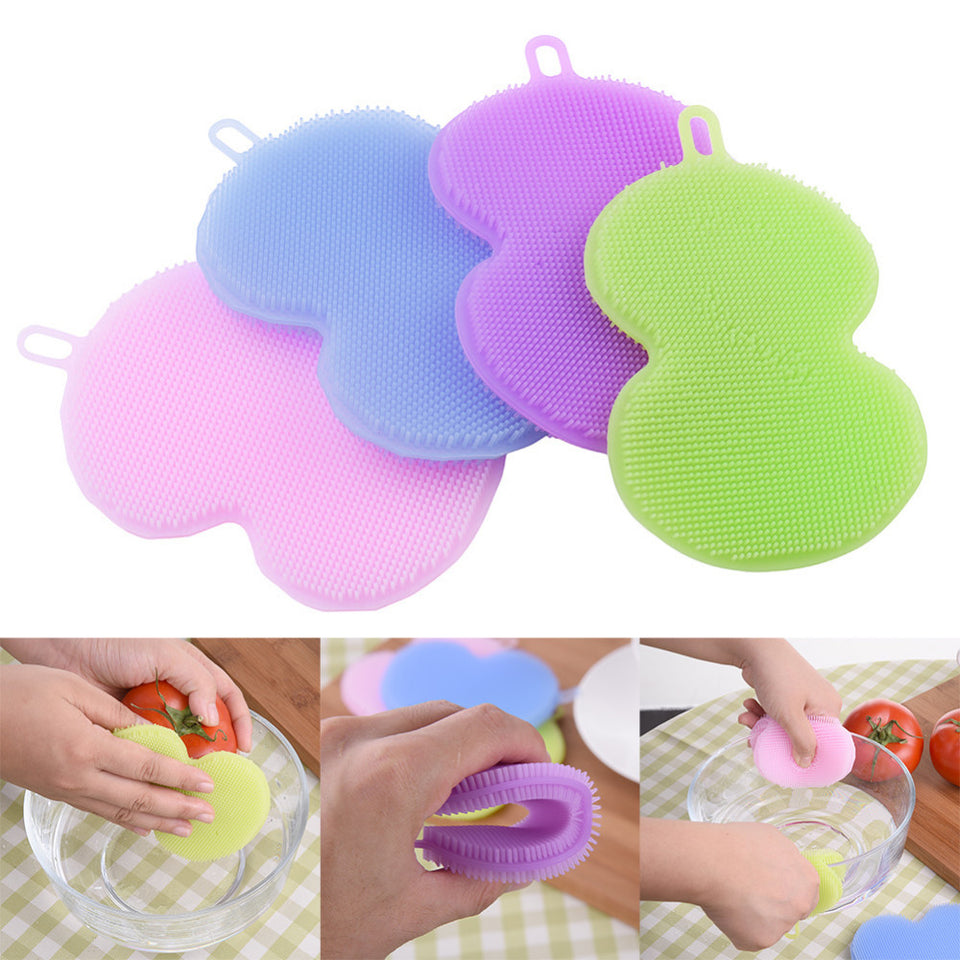 Heat Resistant Silicone Dish Sponge (set of 4) Washing Fruit Vegetable in the Kitchen-UlGadget