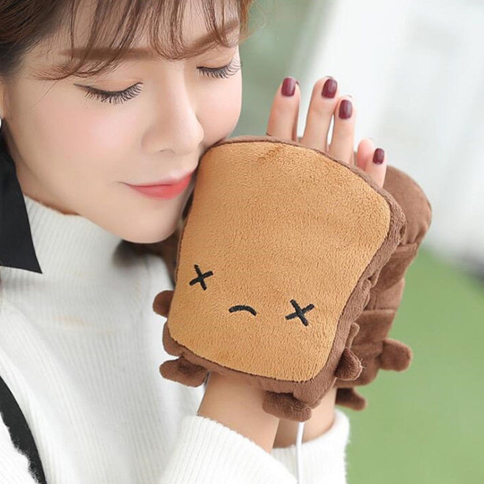 Toasty Bread Buddies Electric Soft Hand Warmer USB Heating Gloves-UlGadget