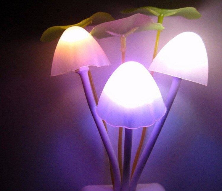 Lucky Mushroom Night Light Color Changing Plug-in LED Mushroom Dream Bed Lamp-UlGadget