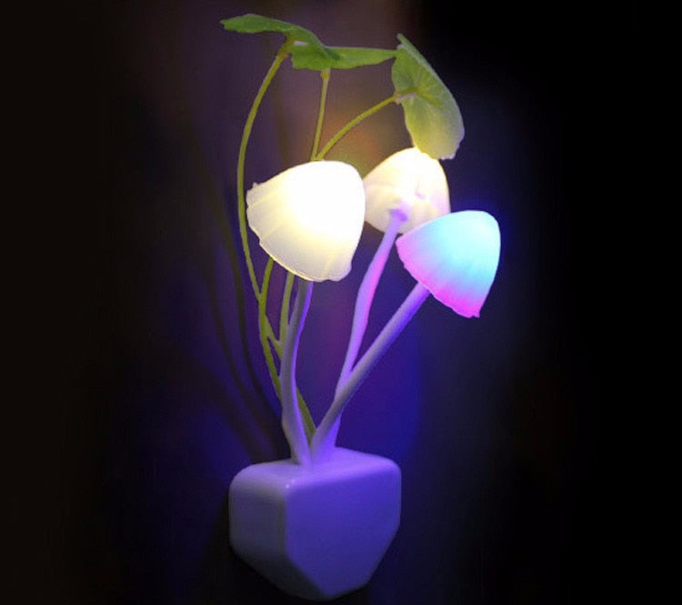 Lucky Mushroom Night Light Color Changing Plug-in LED Mushroom Dream Bed Lamp-UlGadget