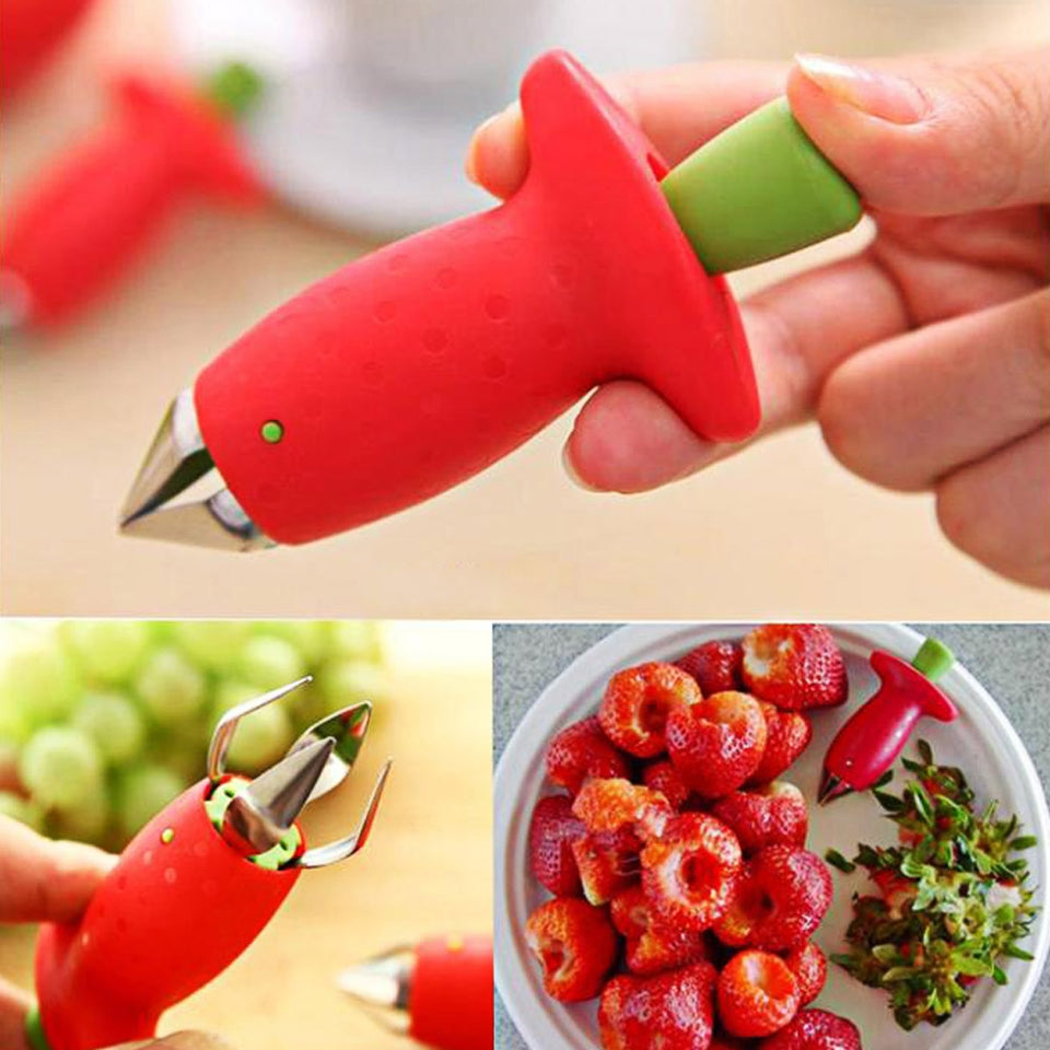 Strawberry Core Remover Metal Tomato Stalks Plastic Gadget Kitchen Tool-UlGadget