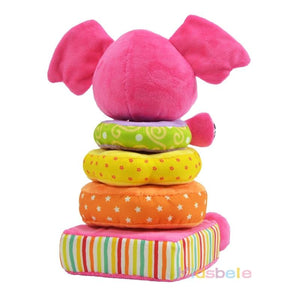 Elephant Stacking Plush Rattle Toy