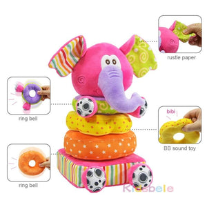 Elephant Stacking Plush Rattle Toy