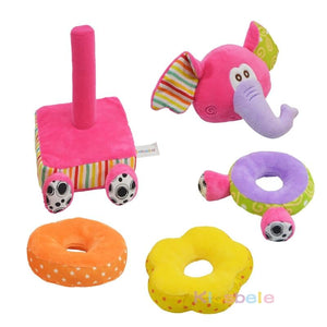 Elephant Stacking Plush Rattle Toy