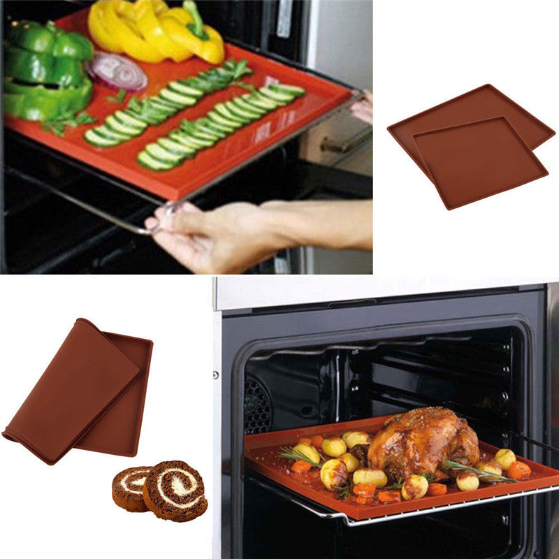 Two Sizes Non-Stick Baking Mat Silicone Baking Tray Oven Rolling Kitchen-UlGadget