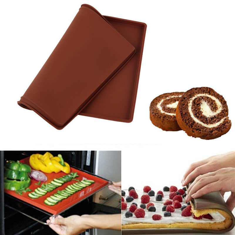 Two Sizes Non-Stick Baking Mat Silicone Baking Tray Oven Rolling Kitchen-UlGadget