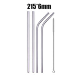 4Pcs Stainless Steel Reusable Drinking Straws High Quality Metal Cleaner Brush Wholesale-UlGadget