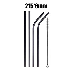 4Pcs Stainless Steel Reusable Drinking Straws High Quality Metal Cleaner Brush Wholesale-UlGadget