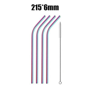 4Pcs Stainless Steel Reusable Drinking Straws High Quality Metal Cleaner Brush Wholesale-UlGadget