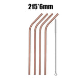 4Pcs Stainless Steel Reusable Drinking Straws High Quality Metal Cleaner Brush Wholesale-UlGadget