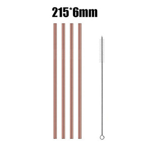 4Pcs Stainless Steel Reusable Drinking Straws High Quality Metal Cleaner Brush Wholesale-UlGadget