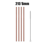 4Pcs Stainless Steel Reusable Drinking Straws High Quality Metal Cleaner Brush Wholesale-UlGadget