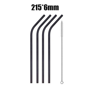 4Pcs Stainless Steel Reusable Drinking Straws High Quality Metal Cleaner Brush Wholesale-UlGadget