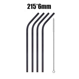 4Pcs Stainless Steel Reusable Drinking Straws High Quality Metal Cleaner Brush Wholesale-UlGadget