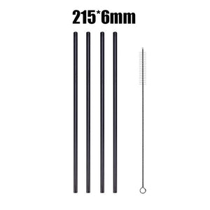 4Pcs Stainless Steel Reusable Drinking Straws High Quality Metal Cleaner Brush Wholesale-UlGadget