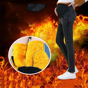 Winter Fleece Denim Pants