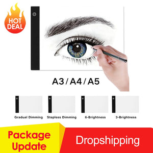 Graphics A3 A4 A5 LED Artist Tracing Tablet Thin Art Stencil Drawing Board Light Box Pad Three-level Dropshipping-UlGadget