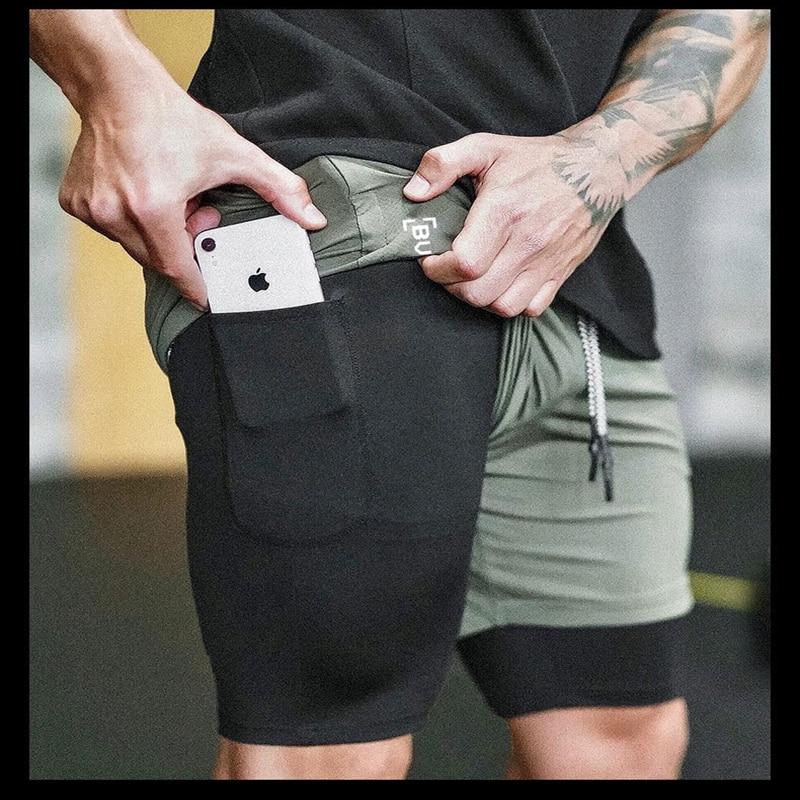 Compression Shorts Men Double-deck Quick Drying Jogging Gym Clothing-UlGadget