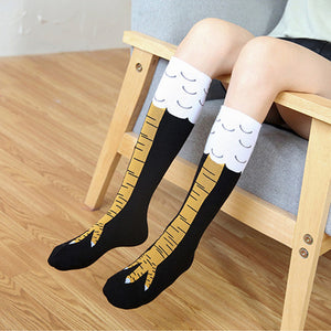 Long or Short Women 3D Cartoon Funny Thigh Chicken Toe Feet Socks-UlGadget