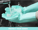 1 Pair Scrubber Rubber Cleaning Gloves Dusting Dish Washing Kitchen Tool