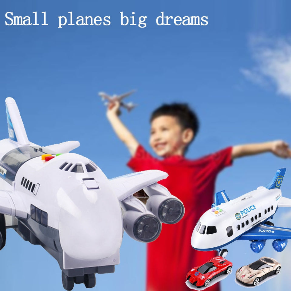 Kids Toys Music Story Simulation Track Inertia Aircraftight Plane Diecasts & Toy Vehicles Passenger Plane Car-UlGadget