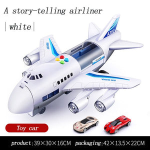 Kids Toys Music Story Simulation Track Inertia Aircraftight Plane Diecasts & Toy Vehicles Passenger Plane Car-UlGadget