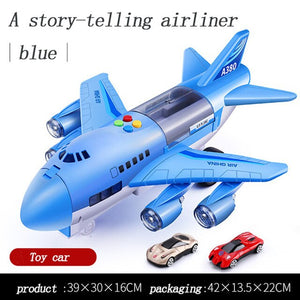 Kids Toys Music Story Simulation Track Inertia Aircraftight Plane Diecasts & Toy Vehicles Passenger Plane Car-UlGadget