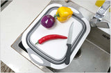 Multifunctional Collapsible Dish Tub and Cutting Board With Draining Plug-UlGadget