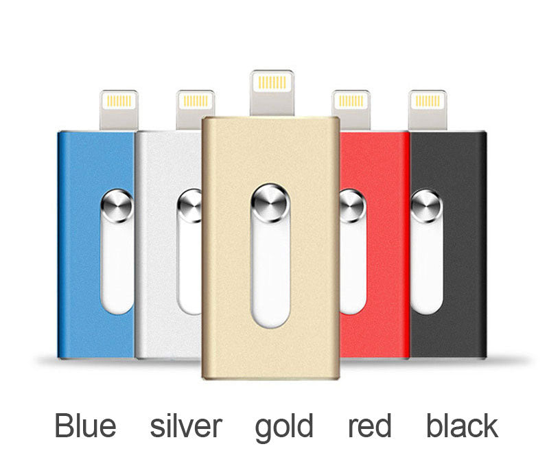 Richwell OTG USB Flash Drive For iPhone X/8/7/7 Plus/6/6s/5/SE ipad Metal Pendrive HD Memory Stick 8G 16G 32G 64G Flash Driver-UlGadget