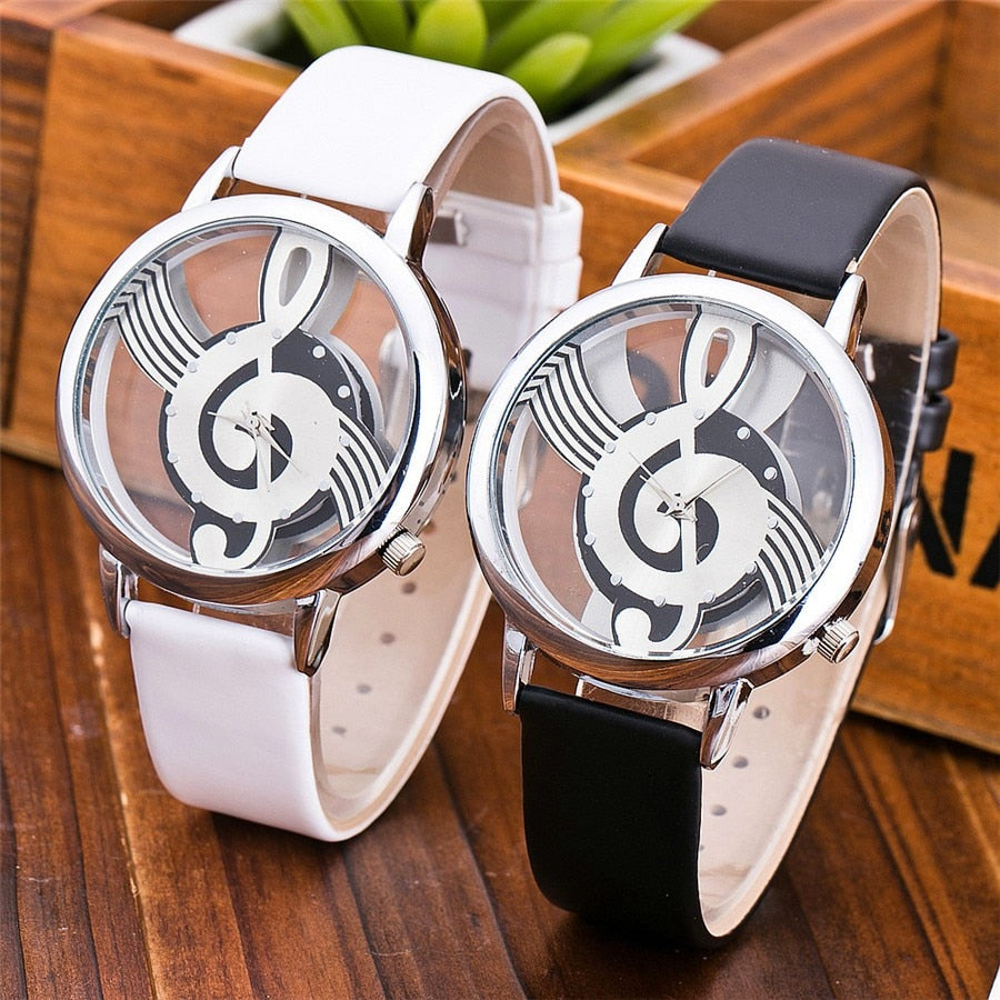 Stylish Treble Clef (G Clef) Musical Watch Quartz Movement With Stainless Steel Band-UlGadget