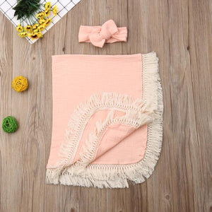 Gauze Tassel Blanket + Headband