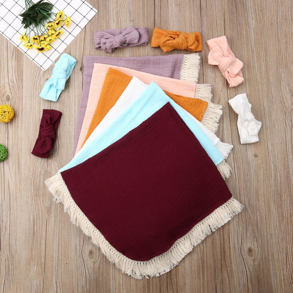 Gauze Tassel Blanket + Headband