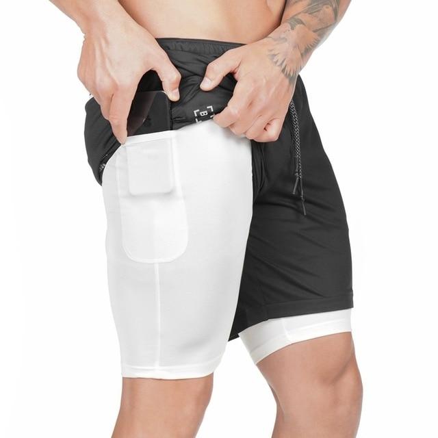 Compression Shorts Men Double-deck Quick Drying Jogging Gym Clothing-UlGadget