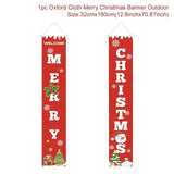 Red Xmas Decor Banner Christmas Door Banner Merry Christmas Outdoor Sign (Red)-UlGadget