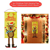 Red Xmas Decor Banner Christmas Door Banner Merry Christmas Outdoor Sign (Red)-UlGadget