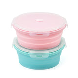 Foldable Round shape Colorful Fruit Salad Storage Silicone Food Container Conveniently Pack&Go Collapsible Lunch Box-UlGadget