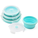 Foldable Round shape Colorful Fruit Salad Storage Silicone Food Container Conveniently Pack&Go Collapsible Lunch Box-UlGadget