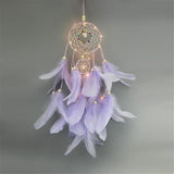 Dream Catcher LED lighting Handmade Traditional Feather Hanging Home Wall Decoration-UlGadget