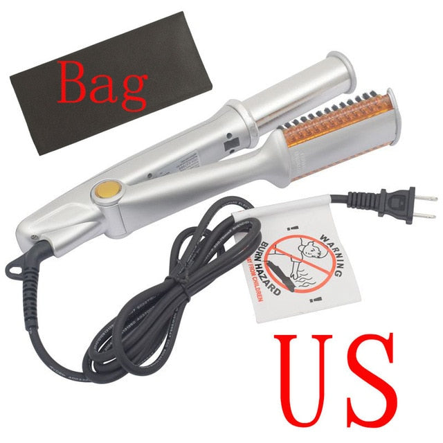 2-Way Electric Fast Hair Rotating Curling and Straightening Hair Brush Iron-UlGadget