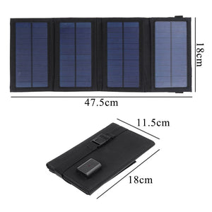 Solar Powered Foldable USB Phone Charger 15W Portable Solar Panel 5V Monocrystalline Waterproof-UlGadget