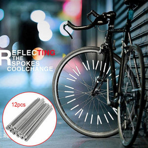 12PCS/Bag Cycling Wheel Rim Spoke Bike Mount Tube Warning Light Strip Safety Reflector-UlGadget