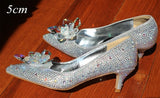 Cinderella Crystal Shoes High Heels Slip On Pointed Toe Women Pumps-UlGadget