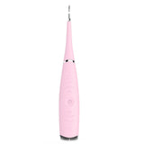 Pink/ Green Plastic + Metal Ultrasonic Teeth Cleaner-UlGadget