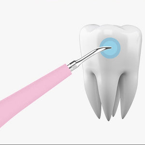 Pink/ Green Plastic + Metal Ultrasonic Teeth Cleaner-UlGadget