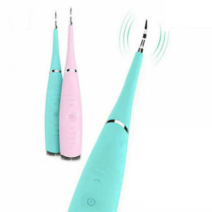 Pink/ Green Plastic + Metal Ultrasonic Teeth Cleaner-UlGadget