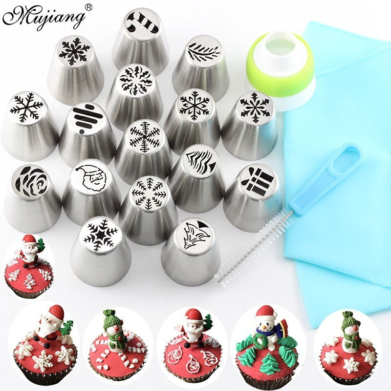 19PCS DIY Christmas Design Pastry Nozzles Cake Decoration Tools-UlGadget